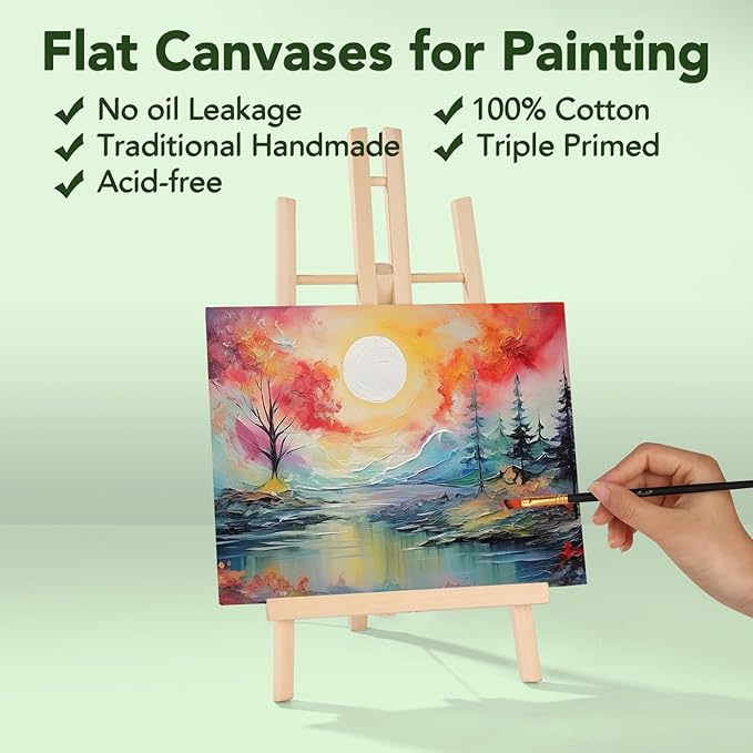 ESRICH Canvas Boards for Painting, 90 Pack Canvases for Painting 8x10 Cotton Primed Acid Free Blank Canvas Panels for Oil Paint, Watercolor, Acrylic Paint, Gouache and Tempera.