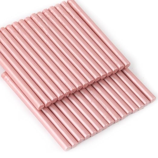 Rose Gold Wax Seal Sticks, 30pcs Sealing Wax Sticks, HOSEALING Glue Gun Wax Seal Sticks for Wax Seal Stamp, Premium Sealing Wax for Wedding Invitations, Letter, Envelope (Mini Size)