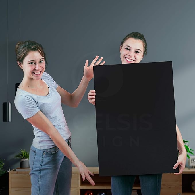 Black Foam Board 12 x 18 x 1/8" (3mm) Inch, 15 Pack Acid-Free Foam Core Poster Board Sheets for Art, Crafts, Presentation, Vision Board, Signboard, and Party Decorations
