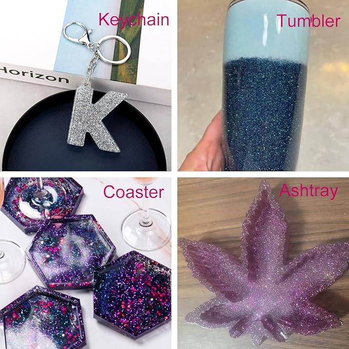 High Capacity 260g Shaker Bottle Package Metalic Glitter, Rose Gold Fine Glitter for Tumbler, Jewelry Making, Epoxy Resin DIY Craft, Face Body Nail Art