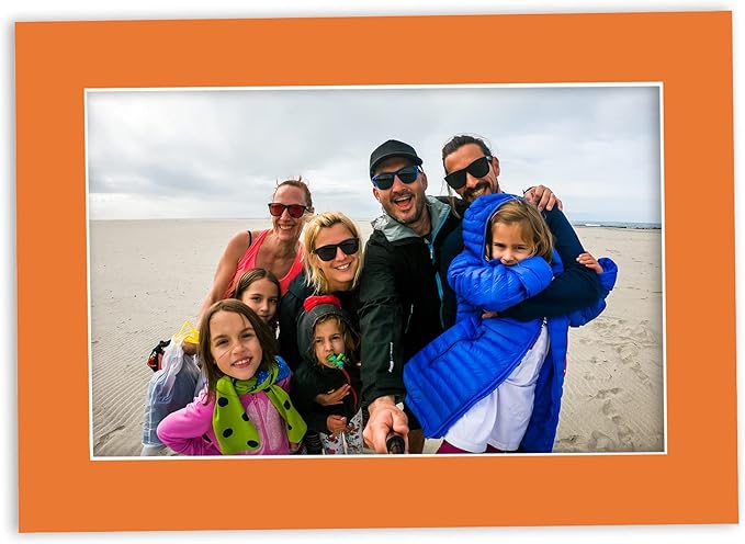 5.5x8.5 Mat for 8.5x11 Frame - Precut Mat Board Acid-Free Orange 5.5x8.5 Photo Matte for a 8.5x11 Picture Frame, Premium Matboard for Family Photos, Show Kits, Art, Picture Framing, Pack of 100 Mats
