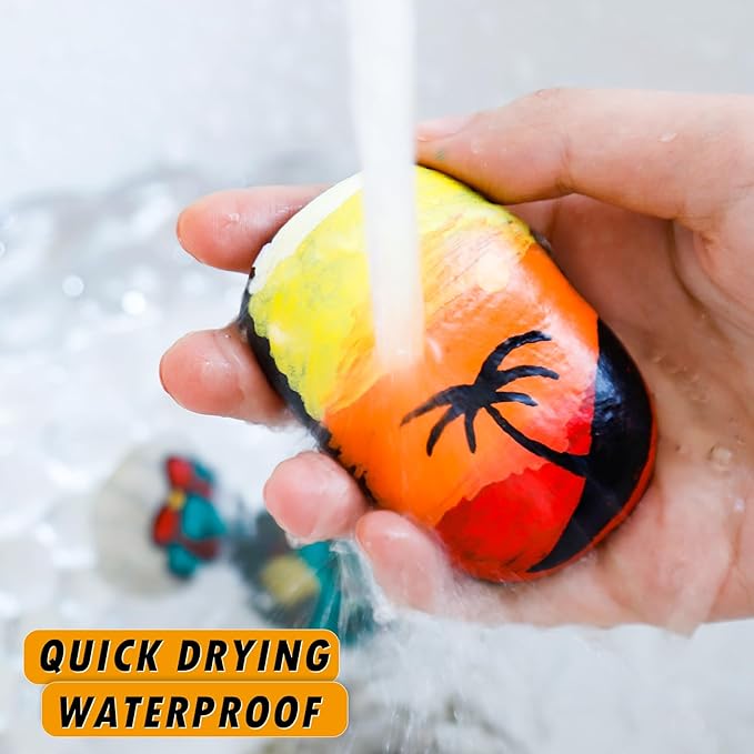 Yellow Paint Pens Paint Markers - 12 Pack Permanent Quick Dry Waterproof Marker Pens for Rocks Wood Fabric Plastic Canvas Glass Mugs Metal Tire Stone