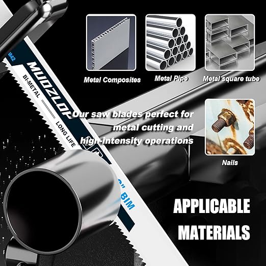 5 Pack 9 inch Reciprocating Saw Blades Set,14/18 TPI High Carbon Saw Blades,Metal Saw Blades with Organizer Case (5, 14/18TPI/225mm)