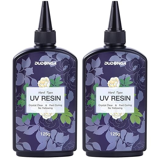 UV Resin 250g, DUDONGA Low Viscosity Crystal Clear Ultraviolet Thin Epoxy Resin, Quick-Curing & Low Shrinkage UV Glue Kit for Crafts, Jewelry Making, Casting
