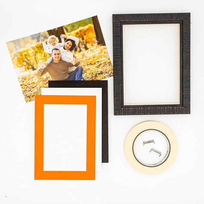 6x8 Mat for 8x10 Frame - Precut Mat Board Acid-Free Show Kit with Backing Board, and Clear Bags Orange 6x8 Photo Matte Made to Fit a 8x10 Picture Frame Matboard for Framing, Pack of 10 Mats