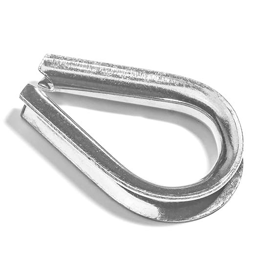 Heavy Duty Stainless Steel Thimbles for 1/16” and 3/32” Cables, T316 Marine Grade – Lot of 10