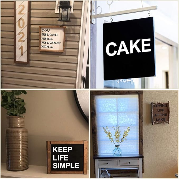 Alphabet Letter and Number Stencils 7 Inch - 40 Pack Large Letters and Numbers Stencil Templates with Signs for Painting on Wood, Reusable Letter Stencils for Chalkboard Signs & Wood Wall Art