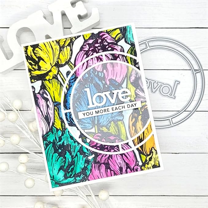 Metal Cutting Dies DIY Embossing Stencil Template Scrapbooking Card Making Mold Photo Album Arts Crafts Tools (Happy Thanks Love Enjoy- 9.6x9.3cm)