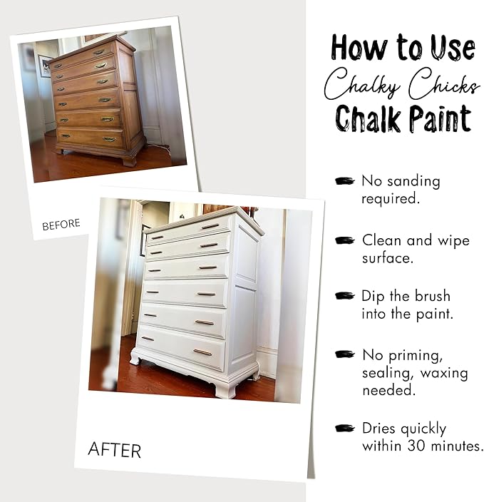 Chalky Chicks All-in-One Chalk Paint for Furniture or Cabinet - 16 Fl Oz - Matte Finish Mermaid (Green Teal) for Metal, Wood Furniture Paint - No Sanding All-in-One for Home Decor & Crafts, USA Made
