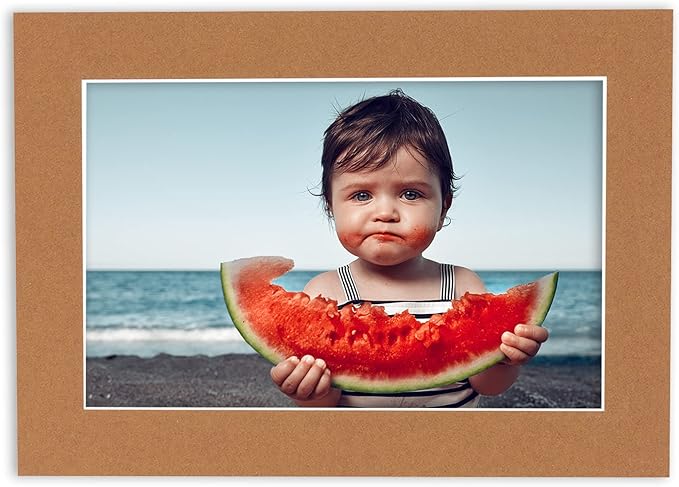 11x14 Mat for 8.5x11 Photo - Precut Aged Oak Brown Picture Matboard for Frames Measuring 11 x 14 Inches - Bevel Cut Matte to Display Art Measuring 8.5 x 11 Inches - Acid Free ONE MAT