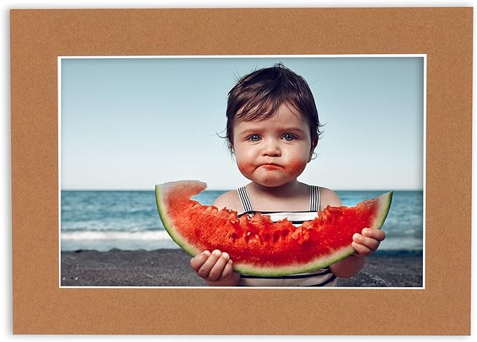 8x10 Mat for 6x8 Photo - Precut Aged Oak Brown Picture Matboard for Frames Measuring 8 x 10 Inches - Bevel Cut Matte to Display Art 6 x 8 Inches - Acid Free ONE MAT with Backing Board & Clear Bag