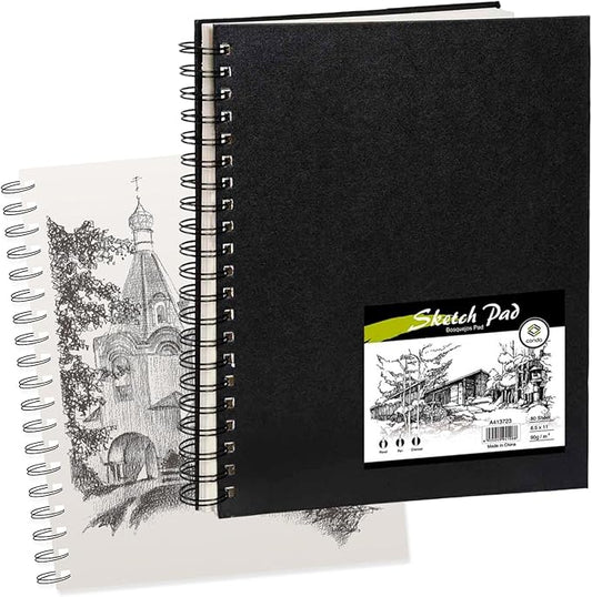 Conda 8.5"x11" Hardbound Sketch Book, Double-Sided Hardcover Sketchbook, Spiral Sketch Pad, Durable Acid Free Drawing Art Paper for Adults