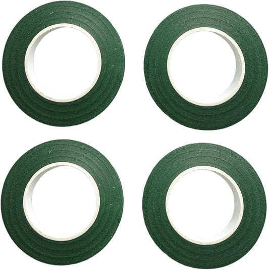 4 Rolls 1/2 Inch Floral Tapes Florist Wraps for Bouquet Stem and Flowers Making Craft Projects (30 Yards, Dark Green)