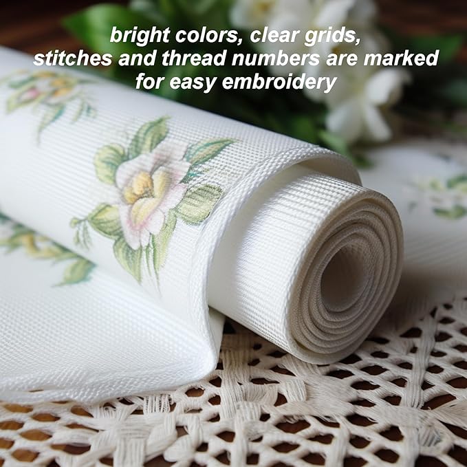 51buyoutgo 11CT Stamped Cross Stitch Kits for Adults - 16x16 in Beginner Embroidery Kit with Easy Funny Washable Seaside Landscape Pattern, Pre Printed Fabric for DIY Home Decor, Gifts, Stress Relief