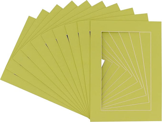 11x14 Mat for 8.5x11 Photo - Precut Pistachio Green Picture Matboard for Frames Measuring 11 x 14 Inches - Bevel Cut Matte to Display Art Measuring 8.5 x 11 Inches - Acid Free Pack of 100 MATS