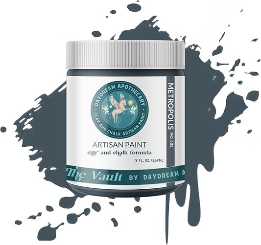 Daydream Apothecary Premium Chalk Style Paint for Furniture, Home Décor, Wood, DIY Interior Projects, Quick Dry, No Prep or Prime Needed, Matte Slate Grey - 8oz
