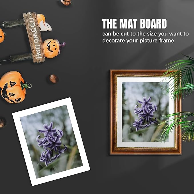 AUEAR, 15 Pack 8x10 Uncut Matte Boards White Photo Mat Board Great for Picture Framing, Print, Artwork