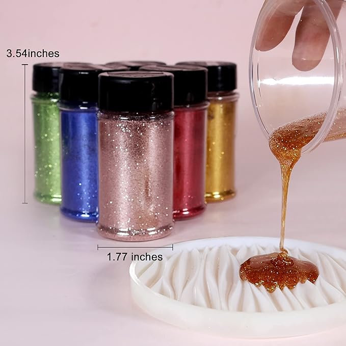 Renfio Ultra Fine Glitter Powder Metallic Resin Glitter 2.11 Oz (60g) PET Flakes Crafts Sequins 1/128" 0.008" 0.2mm Epoxy Chips Flakes for Tumblers Slime Decoration - Lincoln Green