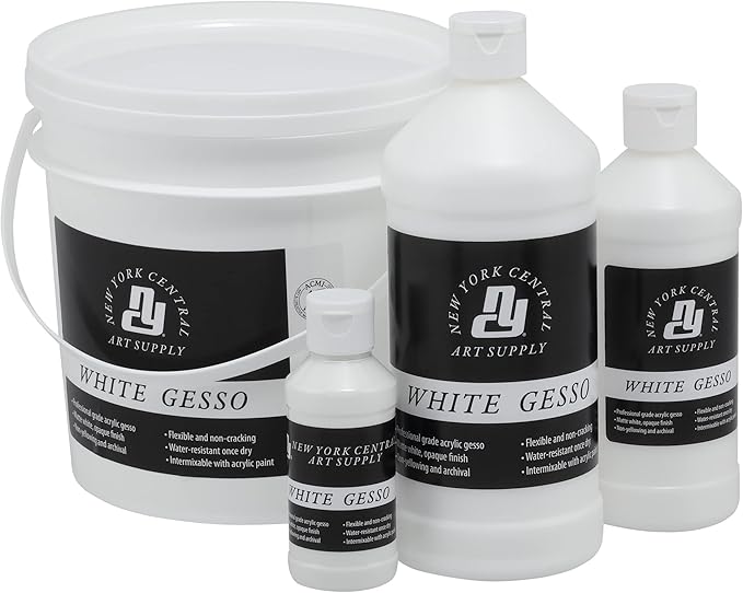 Acrylic Gesso - White Professional Grade Gesso for Painting, Acrylic, Oil, Pastels, & More! - 16 oz Bottle