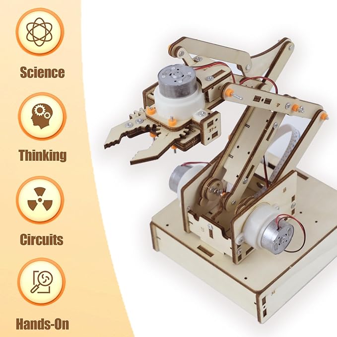 Robot Arm Kits Robotics for Kids Ages 8-12-14-16 Teens Adults STEM Toys Building Engineering Toys 9 10 11 13 14 15 16+ Year Old Boys Grils Gifts Idea DIY Crafts Science Circuits Projects