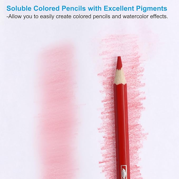 PATIKIL Watercolor Pencil, 6Pcs Water Soluble Pencils for Blending, Coloring, Sketch Drawing, Painting, Coffee