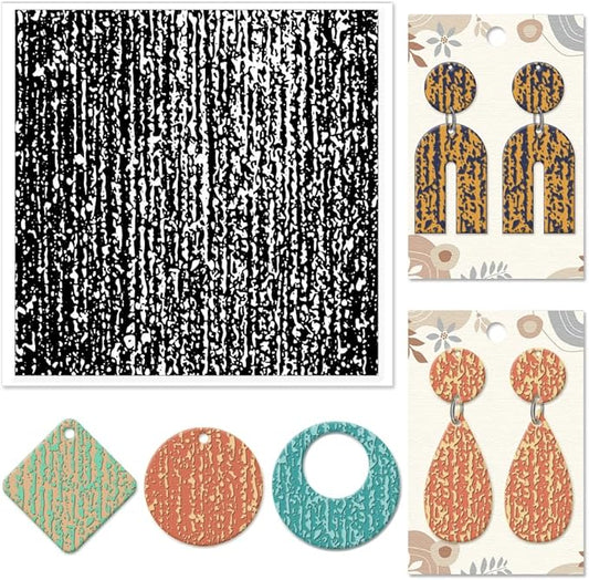 CHGCRAFT Polymer Clay Texture Sheets Sandpaper Texture Silicone Clay Texture Mat Silicone Texture Stamps Clay Modeling Pattern Pad for DIY Clay Jewelry Earrings Clay Mat