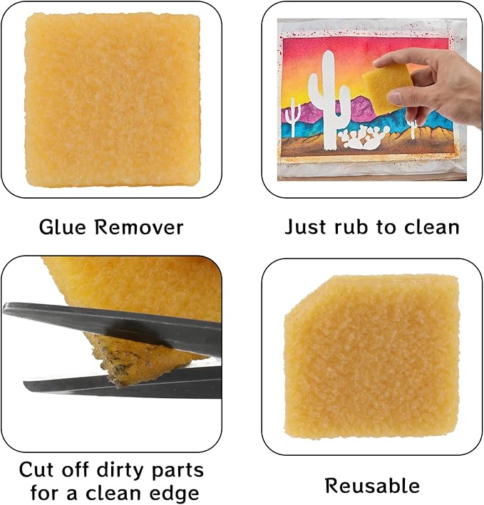 4pcs Glue and Residue Eraser Rubber Cement Cleaner for Removing Adhesive and Residues from Paper Plastic and More