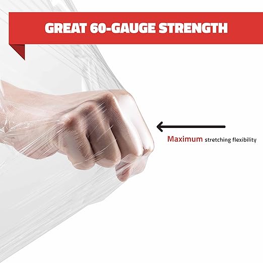 Stretch Wrap with Handle Industrial Strength 2 Pack 11" x 1000 Ft 60 Gauge Thick (15 Micron) Shrink Wrap Roll for Moving Supplies, Furniture, Pallets, Plastic Wrap for Packing, Heavy Duty Stretch Film