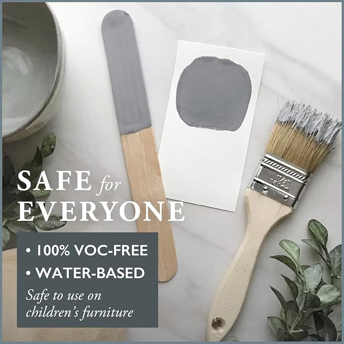 AMY HOWARD AT HOME Chalk-Based One Step Paint for Furniture, Cabinetry, Decor, Finish, and More | No Stripping, Sanding, or Priming | Light Base | 32 Ounce | Atelier