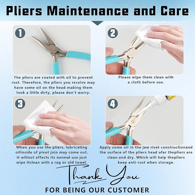 5 Pcs Jewelry Making Pliers Tools,Includes Needle,Round,Chain, Bent & Zipper Pliers for Repair, Wire Wrapping & Crafts DIY Craft Jewelry Making Supplies