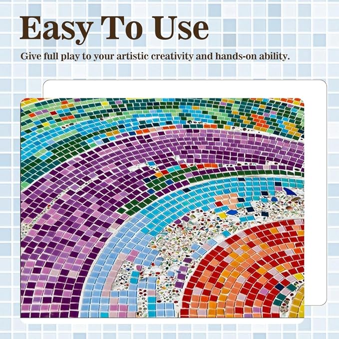 40" x 80" Mosaic Mesh for for Back Mounted Tile with Gloves, Fiberglass Mosaic Mesh Backing Boast for Tile Installation Supplies Tools, Non Sticky (40" x 80")