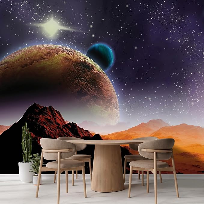 wall26 Peering into a Vibrantly Colored Space Wall Mural, Removable Sticker, Home Decor - 108x144 inches