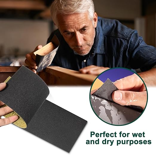 20PCS Sand Paper 180 Grit Sandpaper Sheets, 9 x 3.6 Inch Wet Dry Sandpaper Sheets, Sand Paper for Metal, Wood Furniture, Automotive and Crafts