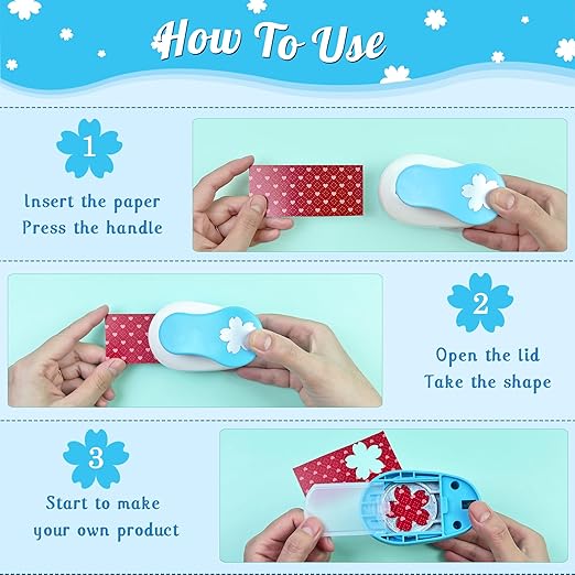 Flower Hole Punch for Craft Size Out 1-Inch, Cherry Blossoms Paper Punch Shapes, Craft Lever Handmade Paper, Tool Flower for Scrapbook, Festival Cards, DIY Arts