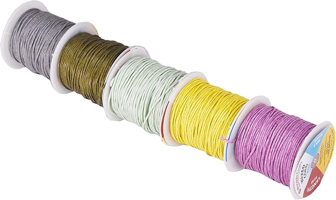 Mandala Crafts 1mm 273 Yards Assorted Cotton Waxed Cord for Jewelry Making Bracelet Cord Waxed String - Beading String Thread Jewelry Cords for Necklaces String
