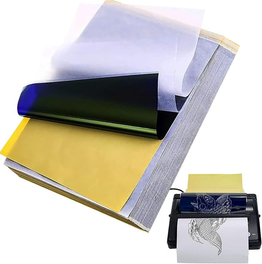 Combofix Tattoo Transfer Paper, 50 Sheets Thermal Tattoo Stencil Paper for tattooing, Transfer Paper Tracing Paper A4 Size with Tattoo Supplies