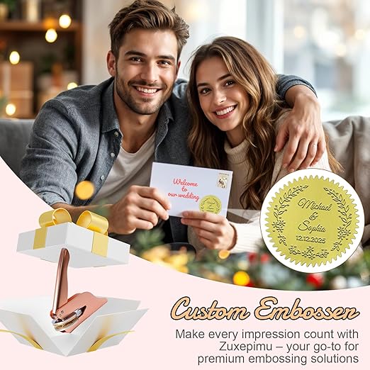 Personalized Book Embosser, Custom Embossing Machine with Metal Carving Molds for Book Lovers, Libraries, Wedding and Gifts
