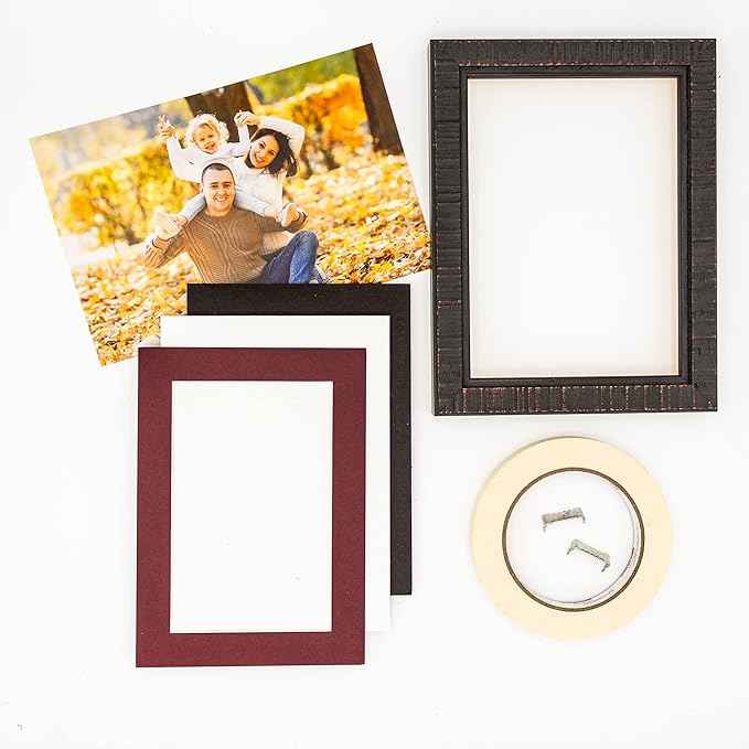 5x7 Mat for 8.5x11 Frame - Precut Mat Board Acid-Free Show Kit with Backing Board, and Clear Bags Maroon 5x7 Photo Matte Made to Fit a 8.5x11 Picture Frame Matboard for Framing, Pack of 10 Mats