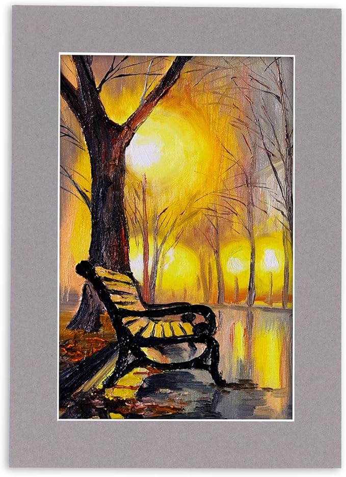 5.5x8.5 Mat for 8.5x11 Frame - Precut Mat Board Acid-Free Charcoal 5.5x8.5 Photo Matte for a 8.5x11 Picture Frame, Premium Matboard for Family Photos, Show Kits, Art, Picture Framing, Pack of 1 Mat