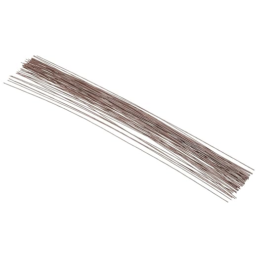 PATIKIL 24 Gauge 16" Floral Stem Wire, 100 Pcs Paper Wrapped Iron Artificial Flower Stem Accessories for DIY Bouquet Stem and Craft Decoration, Brown