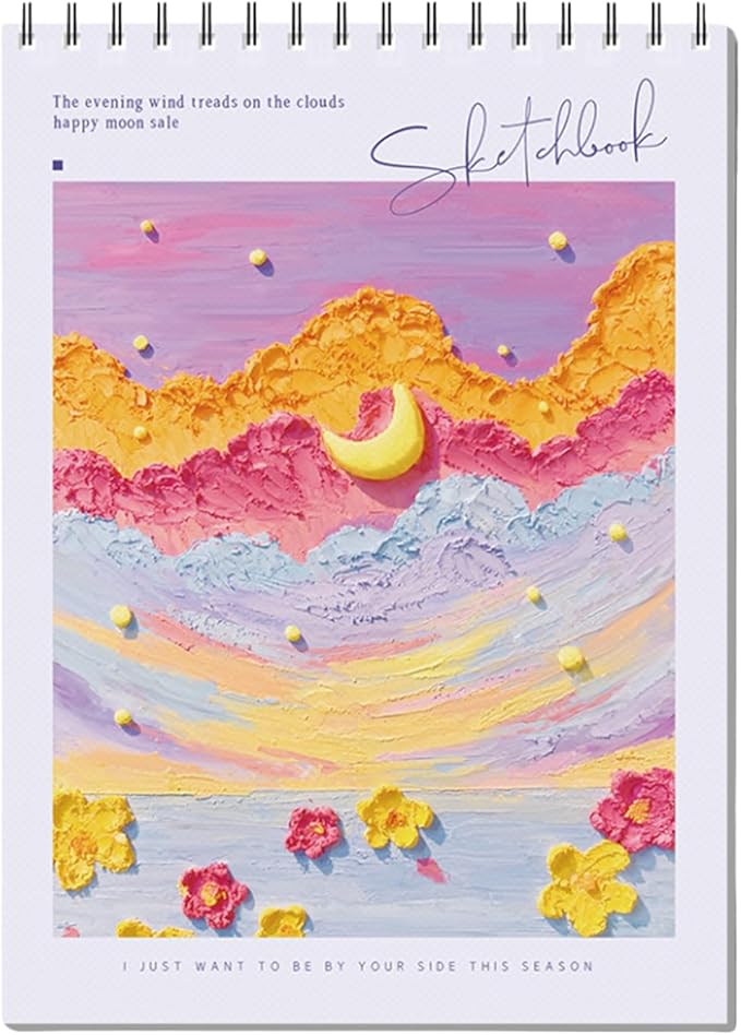 Coloring Books for Teens - Sketch Book Spiral Bound, 45 Sheets (90 Pages) 68lb/100gsm - Cute Sketch Pad for Kids, Adults, Artists, 8 x 11, Cute School Supplies for Girl (Purple)
