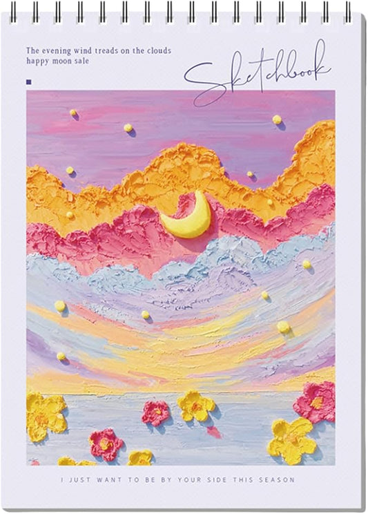 Coloring Books for Teens - Sketch Book Spiral Bound, 45 Sheets (90 Pages) 68lb/100gsm - Cute Sketch Pad for Kids, Adults, Artists, 8 x 11, Cute School Supplies for Girl (Purple)