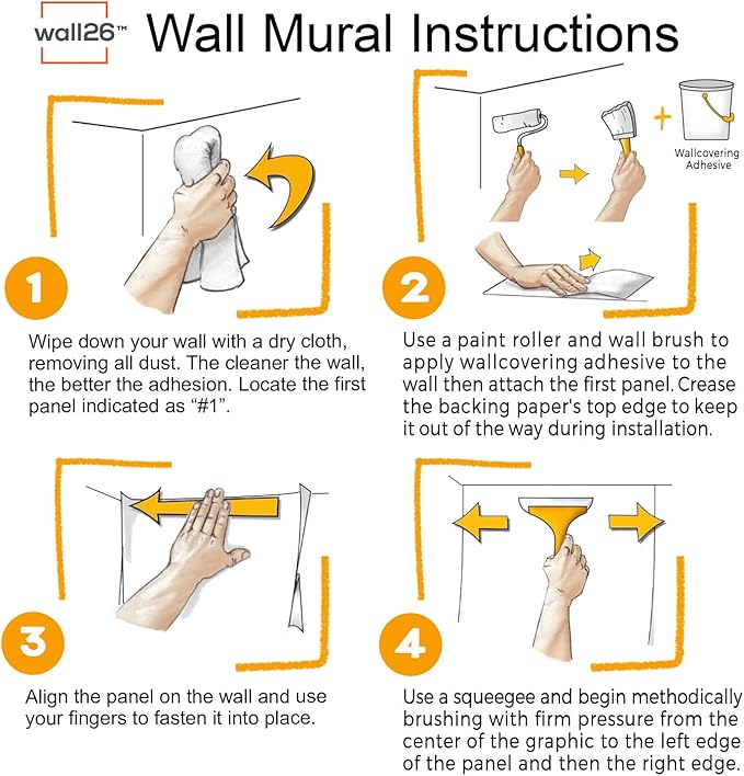 wall26 Wall Sticker/Wall Mural Beautiful Scenery of The Starry Night, Not Peel and Stick, Non-Woven Wallpaper Decorative for Bedroom, Living Room, Office - 99x96 inches