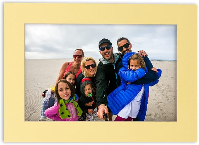 5.5x8.5 Mat for 8.5x11 Frame - Precut Mat Board Acid-Free Show Kit with Backing Board, and Clear Bags Soft Yellow 5.5x8.5 Photo Matte For a 8.5x11 Picture Frame Matboard for Framing, Pack of 10 Mats