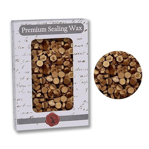 Nostalgic Impressions Premium Sealing Wax Beads 2 OZ. 350Pcs. Classic Gold