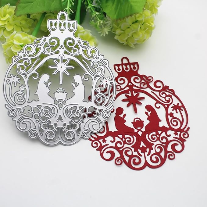 Mvchifay Cutting Dies Happy Birthday Metal Stencils Scrapbooking Tool DIY Emboss Paper Card Making (Pray couples-12.6x10.2cm)