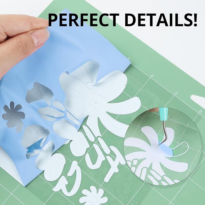 HTVRONT HTV Heat Transfer Vinyl - 12" x 8ft Blue HTV Vinyl for Shirts, Iron on Vinyl Compatible with Cricut Cutting Machine - Easy to Cut & Weed for Heat Transfer Design (Misty Blue)