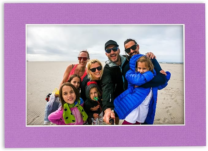 6x8 Mat for 8x10 Frame - Precut Mat Board Acid-Free Dark Purple 6x8 Photo Matte Made to Fit a 8x10 Picture Frame, Premium Matboard for Family Photos, Show Kits, Art, Picture Framing, Pack of 10 Mats