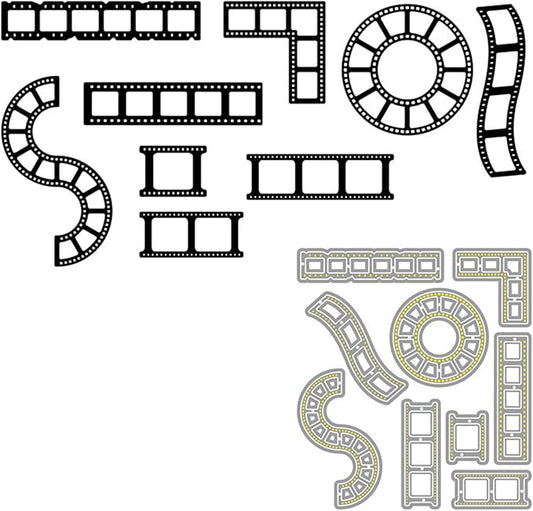 Cutting Dies Metal Stencils Scrapbooking Tools DIY Embossing Template for Paper Card Making Album Arts Crafts Supplies (Films-8.2x7.5cm)