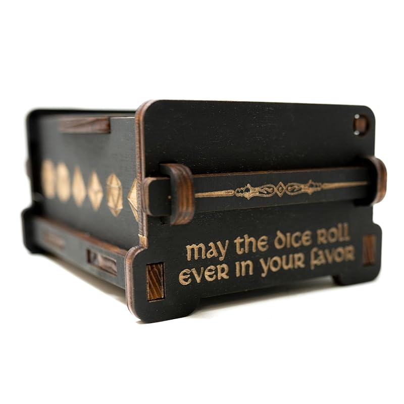 Dice Box - BLACK - 6x4x3 Also holds jewelry and great for desks and desk top items (Goblin)